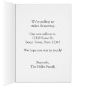 Blauwe bloem We verplaatsen aankondiging (Binnen (Rechts))