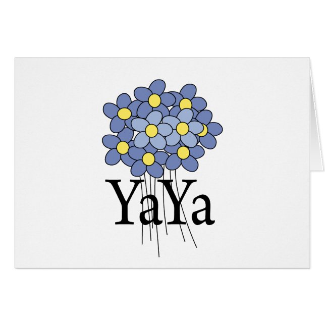  blauwe bloem YaYa T-shirt (Voorkant Horizontaal)