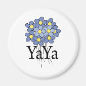  blauwe bloem YaYa T-shirt Magneet (Voorkant)