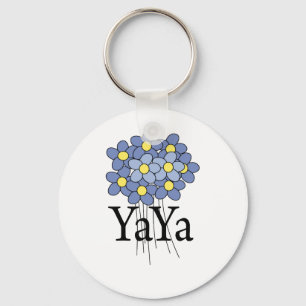  blauwe bloem YaYa T-shirt Sleutelhanger