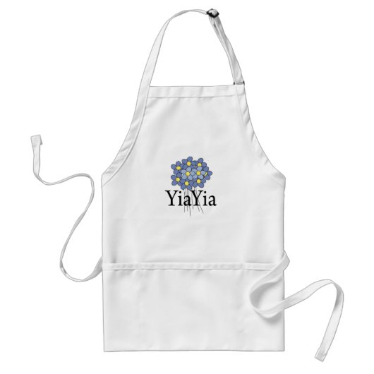  blauwe bloem YiaYia T-shirt Standaard Schort (Voorkant)