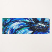 Blauwe bloem yogamat (Voorkant (horizontaal))