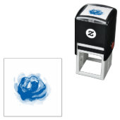 blauwe bloem  zelfinktende stempel (In situ)