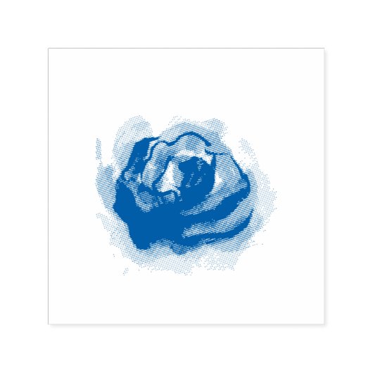 blauwe bloem  zelfinktende stempel (Design)