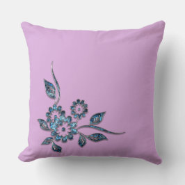 Blauwe bloem zilveren siersiersiersiersiersieraden kussen