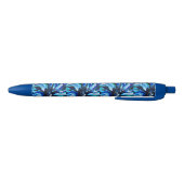 Blauwe bloem zwarte inkt pen (Bodem)
