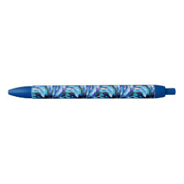 Blauwe bloem zwarte inkt pen