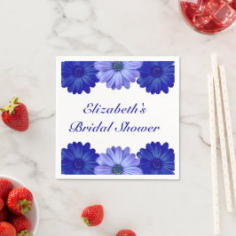 Blauwe Bloemachtige Bruidsdouche Servet