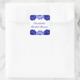 Blauwe Bloemachtige Bruidsdouche Vierkante Sticker