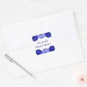 Blauwe Bloemachtige Bruidsdouche Vierkante Sticker (Envelop)