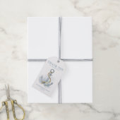 Blauwe Bloemanker Bruiloft voor Bruid Cadeaulabel (Met Touw)