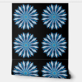 Blauwe bloemblaadjes 4 behang