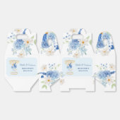 Blauwe Bloemblaadjes en Prosecco Bloemige Bruidsdo Bedankdoosjes (Ongevouwen)