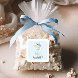 Blauwe Bloemblaadjes en Prosecco Bruidsfeest Vierkante Sticker