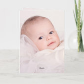 Blauwe bloemblaadjes eucalyptus cross foto doop bedankkaart (Achterkant)