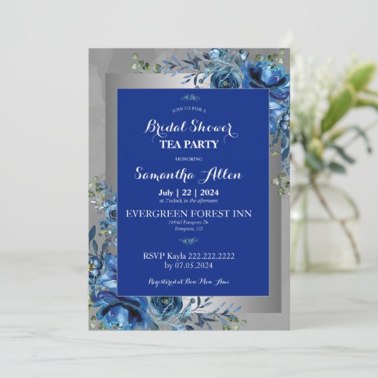 Blauwe bloemblaadjes van de liefde: Doe mee voor e Kaart (Staand voorkant)