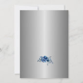 Blauwe Bloemblaadjes van Liefde Bruidsdouche Kaart (Achterkant)