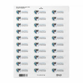Blauwe bloemboeket Border Collie Etiket (Full Sheet)