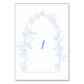 Blauwe Bloemboog ingelijst bruiloft Kaart (Achterkant)
