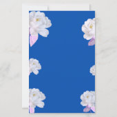 Blauwe Bloemboog Trouw Menu Kaart (Achterkant)