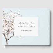 Blauwe Bloemboom bruiloft Gastenboek (Voorkant)