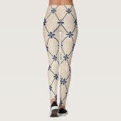 blauwe bloemdetails leggins leggings (Achterkant)