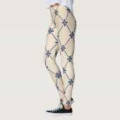 blauwe bloemdetails leggins leggings (Links)