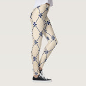 blauwe bloemdetails leggins leggings (Rechts)