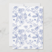 Blauwe Bloemen 100ste Verjaardagsfeest Kaart (Achterkant)