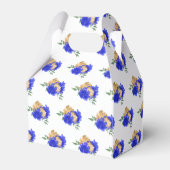 Blauwe bloemen 21e verjaardag bedankdoosjes (Achterkant)