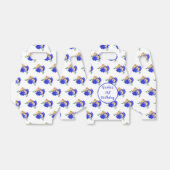 Blauwe bloemen 21e verjaardag bedankdoosjes (Uitgevouwen)