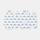 Blauwe bloemen 21e verjaardag bedankdoosjes (Uitgevouwen)