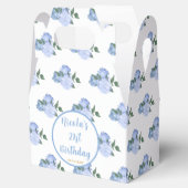 Blauwe bloemen 21e verjaardag bedankdoosjes (Geopend)