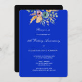 Blauwe bloemen 50ste verjaardag bruiloft kaart (Voorkant / Achterkant)