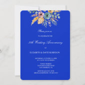 Blauwe bloemen 50ste verjaardag bruiloft kaart (Voorkant)