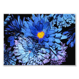 Blauwe bloemen 7x5 foto afdruk