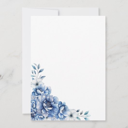 Blauwe Bloemen 85ste Verjaardagsfeest Kaart (Achterkant)