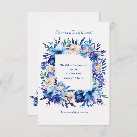 Blauwe Bloemen Aankondiging (Voorkant / Achterkant)