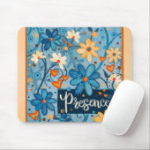  Blauwe Bloemen Aanwezigheid Inspirerende Inspirat Muismat (Met muis)