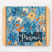  Blauwe Bloemen Aanwezigheid Inspirerende Inspirat Muismat (Voorkant)