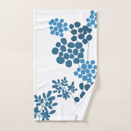 Blauwe Bloemen Abstract Handdoek