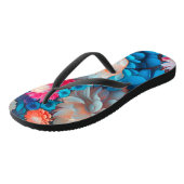 Blauwe bloemen achtergrond-1 teenslippers (Schuin)