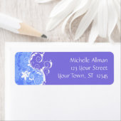Blauwe bloemen Avery Label (Insitu)
