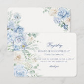 Blauwe Bloemen Baby in Bloom Hydrangea Baby Regist Informatiekaartje (Voorkant / Achterkant)