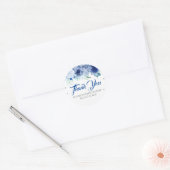 Blauwe Bloemen Baby Shower Bedankt Ronde Sticker (Envelop)
