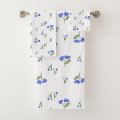 Blauwe bloemen  bad handdoek (Insitu)