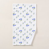 Blauwe bloemen  bad handdoek (Handdoek)
