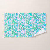 Blauwe bloemen bad handdoek (Handdoek)