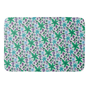 Blauwe bloemen badmat