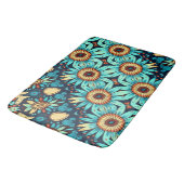 Blauwe Bloemen Badmat (Gekanteld)